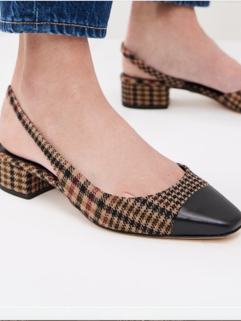 VERONICA BEARD Cecile FLATS IN CHECK PLAID FABRIC